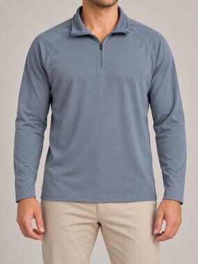 Stylus Men’s XL Blue Gray Modal Blend Quarter Zip Pullover